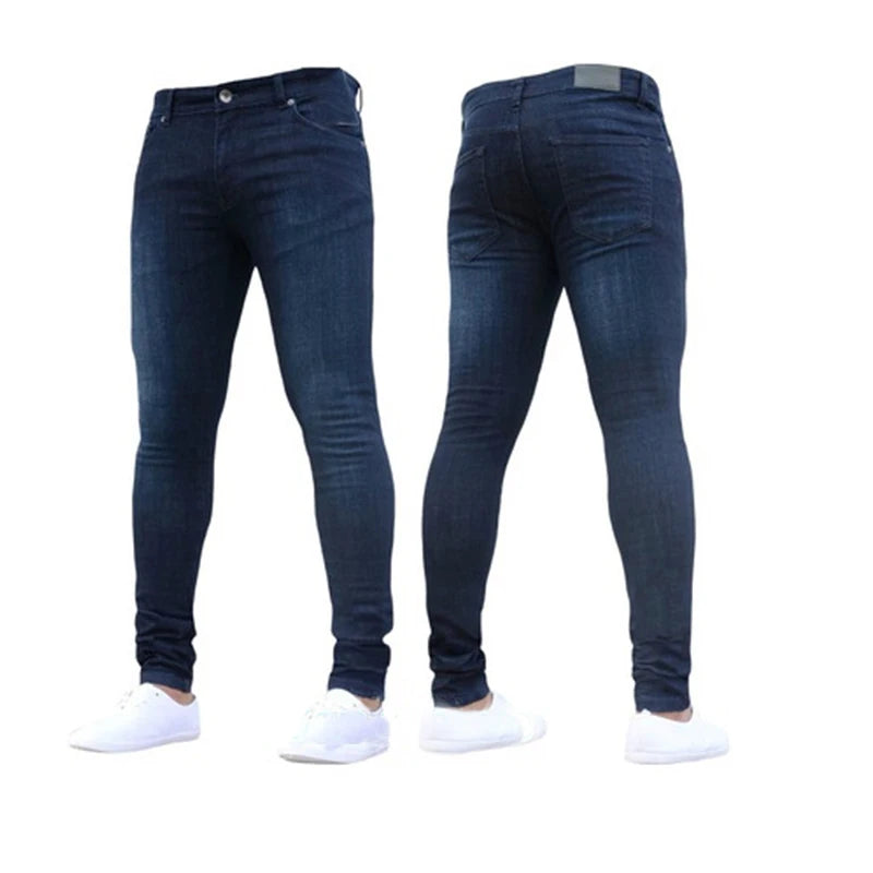 Jeans Elastic Skinny Solid Color Stretch Pencil Pants Slim Fit Denim Jeans Jogging