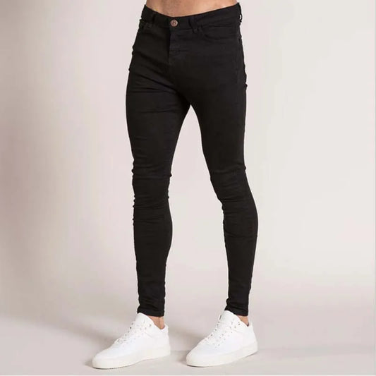 Jeans Elastic Skinny Solid Color Stretch Pencil Pants Slim Fit Denim Jeans Jogging